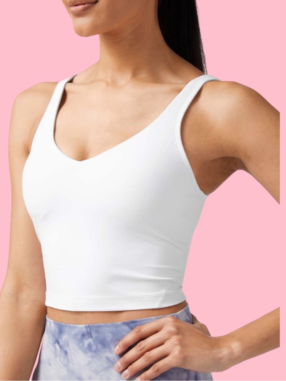 Women's White V-Neck Cropped Tank Top Lululemon Align Tank
White size: 0